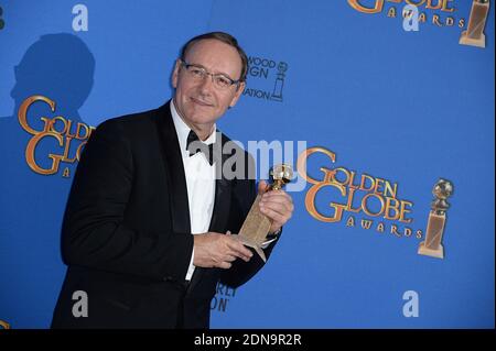 Kevin Spacey posiert im Presseraum bei den 72. Golden Globe Awards, die im Beverly Hilton in Beverly Hills, Los Angeles, CA, USA, am 11. Januar 2015 verliehen werden. Foto von Lionel Hahn/ABACAPRESS.COM Stockfoto