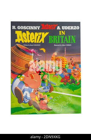 'Asterix in Britain' Bilderbuch von Rene Goscinny, Greater London, England, Vereinigtes Königreich Stockfoto