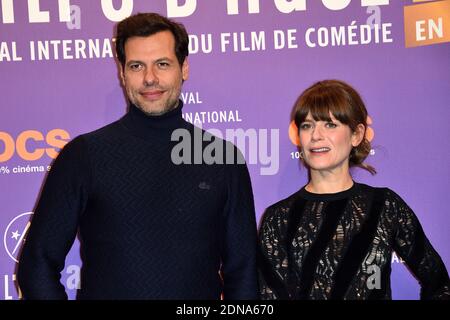 Laurent Lafitte und Marina Fois nehmen an der Vorführung von 'Papa ou Maman' im Rahmen des 18. Alpe d'Huez Comedy Film Festivals in Frankreich am 16. Januar 2015 Teil. Foto von Nicolas Briquet/ABACAPRESS.COM Stockfoto