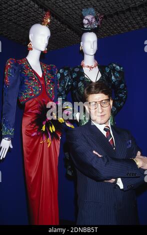 File photo taken in the 90's of legendary late French fashion designer Yves Saint-Laurent in Paris, France. Photo by Pascal Baril/ABACAPRESS.COM Stock Photo