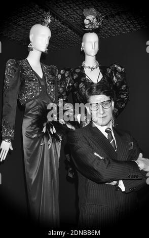 File photo taken in the 90's of legendary late French fashion designer Yves Saint-Laurent in Paris, France. Photo by Pascal Baril/ABACAPRESS.COM Stock Photo