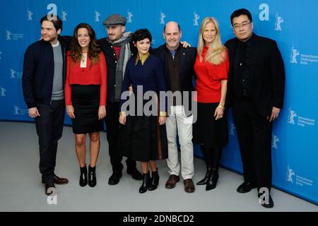 Jurymitglieder Daniel Brühl, Claudia Llosa, Jurypräsident Darren Aronofsky, Audrey Tautou, Matthew Weiner, Martha De Laurentiis und Bong Joon-ho bei der 65. Berlinale, Internationale Filmfestspiele Berlin, am 05. Februar 2015 in Berlin. Foto von Aurore Marechal/ABACAPRESS.COM Stockfoto