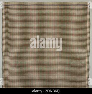 Textil, Medium: Baumwolle Technik: Leinwandbindung, Gingham in dunkelblau, rot, weiß und grün., USA, Ende des 19. Jahrhunderts, gewebte Textilien, Textil Stockfoto