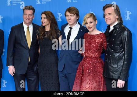 Producer Brian Wilson, his wife Melinda Ledbetter, Dino Jonaeter, producers Jim Lefkowitz, Claire Rudnick Polstein, actor Paul Dano, actress Elizabeth Banks and director Bill Pohlad attending the 'Love and Mercy' Photocall during the 65th Berlinale, Berlin International Film Festival, in Berlin, Germany on February 08, 2015. Photo by Aurore Marechal/ABACAPRESS.COM Stock Photo