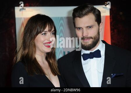 Dakota Johnson und Jamie Dornan bei der Premiere von 'Fifty Shades of Grey' während der 65. Berlinale der Internationalen Filmfestspiele Berlin am 11. Februar 2015 in Berlin. Foto von Aurore Marechal/ABACAPRESS.COM Stockfoto