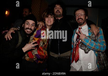 Exklusiv - Gunther Love (Sylvain Quimene), Daphne Burki, Yarol Poupaud und Philippe Risotto bei der La Kermesse d'Airnadette Party im Bus Palladium in Paris, Frankreich am 12. Februar 2015. Foto von Jerome Domine/ABACAPRESS.COM Stockfoto