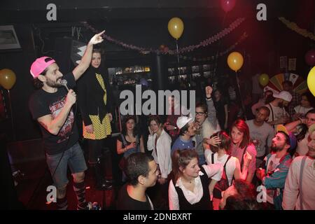 Exclusive - Gunther Love(Sylvain Quimene) attending La Kermesse d'Airnadette party at Bus Palladium in Paris, France on February 12, 2015. Photo by Jerome Domine/ABACAPRESS.COM Stockfoto