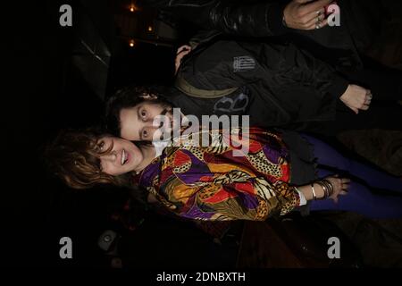 Exklusiv - Gunther Love (Sylvain Quimene) und seine Frau Daphne Burki besuchen La Kermesse d'Airnadette Party im Bus Palladium in Paris, Frankreich am 12. Februar 2015. Foto von Jerome Domine/ABACAPRESS.COM Stockfoto
