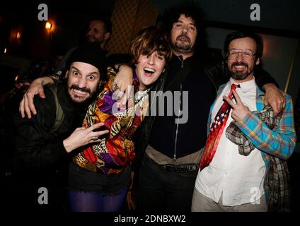 Exklusiv - Gunther Love (Sylvain Quimene), Daphne Burki, Yarol Poupaud und Philippe Risotto bei der La Kermesse d'Airnadette Party im Bus Palladium in Paris, Frankreich am 12. Februar 2015. Foto von Jerome Domine/ABACAPRESS.COM Stockfoto