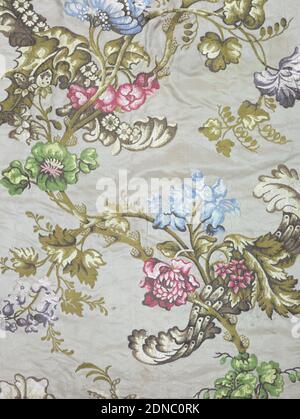 Textil, Medium: Seide Technik: Brokat, Spitalfields, England, 1740, gewebte Textilien, Textil Stockfoto