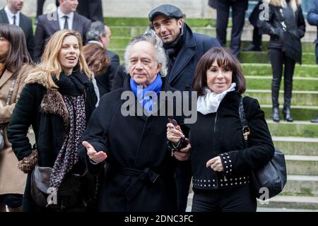 Jean-Luc Moreau, Danielle Evenou und ihr Sohn Jean-Baptiste Martin bei der Trauerfeier von Corinne Le Poulain in der Kirche Saint-Roch in Paris am 16. Februar 2015. Foto von Audrey Poree/ ABACAPRESS.COM Stockfoto