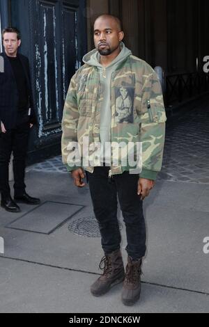 Kanye West arriving for the Dries van Noten Fall-Winter 2015/2016 Ready-to-Wear collection show held at Hotel de Ville in Paris, France on March 04, 2015. Kanye is wearing a jacket by Raf Simons. Photo by Aurore Marechal/ABACAPRESS.COM Stockfoto
