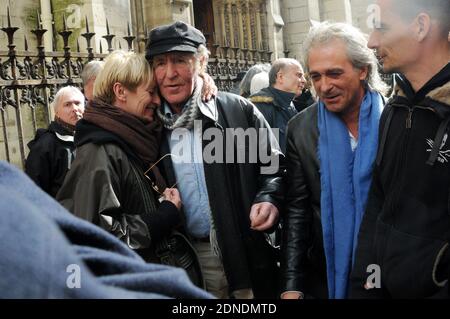 Eugene Riguidel und Titouan Lamazou besuchen Beerdigung von Florenz Arthaud in Saint Severin's Church in Paris, Frankreich am 30. März 2015. Foto von Alain Apaydin/ABACAPRESS.COM Stockfoto