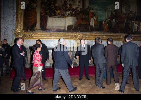 LAURENT FABIUS MINISTRE DES AFFAIRES ETRANGERES - EVENEMENT GOUT DE / GUT FRANKREICH AU CHATEAU DE VERSAILLES Foto von Nasser Berzane/ABACAPRESS.COM Stockfoto