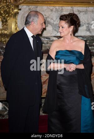 LAURENT FABIUS MINISTRE DES AFFAIRES ETRANGERES ET SA COMPAGNE MARIE-FRANCE MARCHAND-BAYLET - EVENEMENT GOUT DE / GOOD FRANCE AU CHATEAU DE VERSAILLES Photo by Nasser Berzane/ABACAPRESS.COM Stock Photo