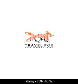 Symbol Design Icon Fox Mountain Logo Vorlage Inspiration. Stock Vektor