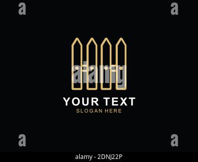 Initial leter H oder Fence Logo Design Inspiration Stock Vektor