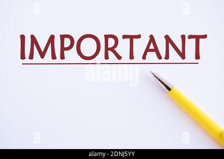 Handwriting text writing IMPORTANT Conceptual photo used to remind someone about an important fact or detail. Important notice for attention message . Stock Photo