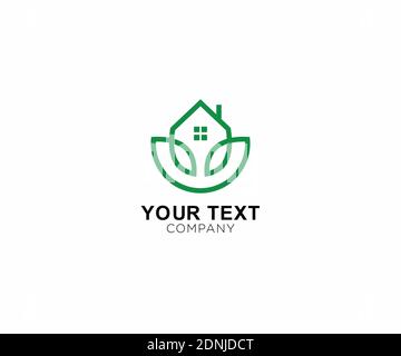Blatt und Haus Symbol Logo Design Inspiration Stock Vektor