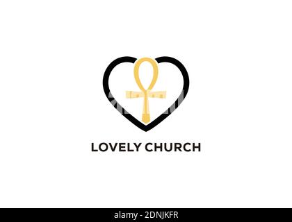 Symbol schöne Kirche Logo Vorlage Design Inspiration Stock Vektor