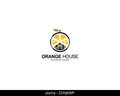 Orange House Logo Design Symbol Symbol Inspiration Stock Vektor