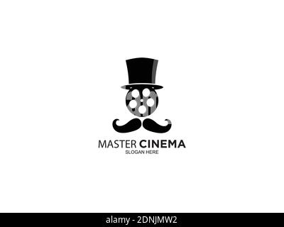 Icon schwarz Hut Film Logo Symbol Vorlage Inspiration Stock Vektor