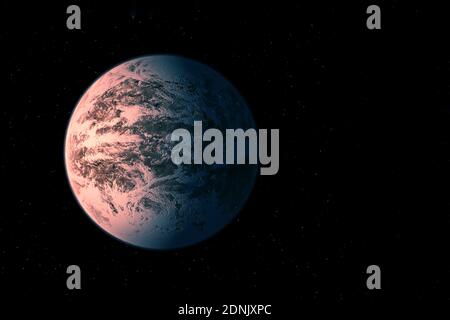 Exoplanet in einem weit dunklen Raum. Elemente dieses Bildes wurden von der NASA eingerichtet. Hochwertige Fotos Stockfoto