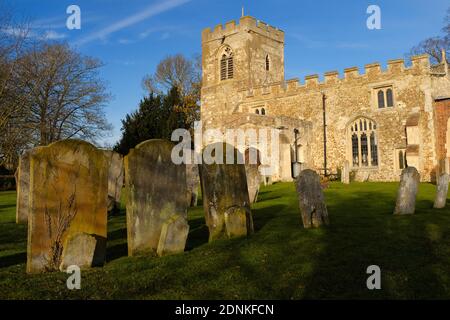 St. Nicholas Kirche im Dorf Hinxworth Hertfordshire, England Stockfoto