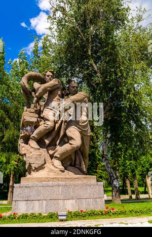 Wolgograd, Russland - 26. MAI 2019: Skulptur der Krieger in Mamayev Hill, Russland Stockfoto
