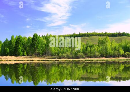 Die größere hinggan Berge Wald See Landschaft Stockfoto