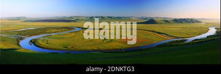 Chinesisch-russische Grenze erguna Flusslandschaft Stockfoto