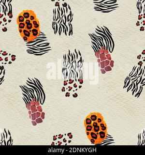 Animal mix print seamless pattern. Abstract background Stockfoto