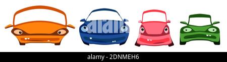 set of children cars of different shapes. Set for teaching children rules of road. Color vector Stock Vector