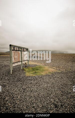 Minimale leer Island Landschaft Detail einer Wolke auf Sicht. Stockfoto