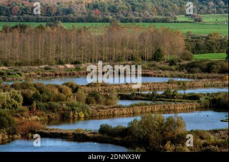 Conde-sur-L'Escaut (Nordfrankreich): Ehemaliges Bergbaugebiet von Chabaud-Latour und Bergteich. Übersicht vom Schlackenhaufen von Chabaud-Latour Stockfoto