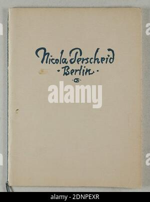 Nicola Perscheid, Nicola Perscheid, Berlin, Papier, Autotyp, Schriftdruck, Bildgröße: Höhe: 24,00 cm; Breite: 16,50 cm, Stempel: Im Einband: Fritz Kempe Kollektion, Produkt- und Firmenwerbung (Poster), Portrait, Gruppenportrait Stockfoto