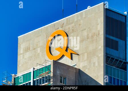 Quebec Hydro-Schild in Gebäude, Montreal, Kanada Stockfoto