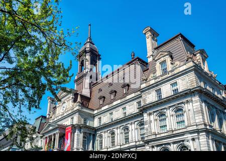 Fassade des Rathauses, Montreal, Kanada Stockfoto