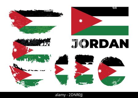 National Jordan Flagge offiziellen Farben und Proportionen korrekt. Stock Vektor