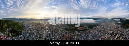 Aerial ningde der provinz fujian See kasumigaura Stadtbau Stockfoto