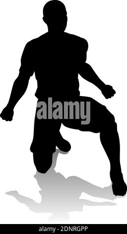 Fußball-Fußball-Player Silhouette Stock Vektor