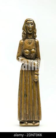 Gustav Heinrich Wolff, Standing Woman with Pleated Skirt, Legacy of Mrs. Käthe Bock-Wolff, London, Bronze, Total: Height: 18,8 cm, incised mark: small wolf, sculptures, small sculptures/small sculptures, woman, standing figure, skirt, Classic Modern Stock Photo