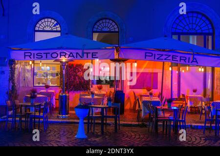 Rom, Italien: Leere Tische eines Restaurants, piazza Navona. ©Andrea Sabbadini Stockfoto