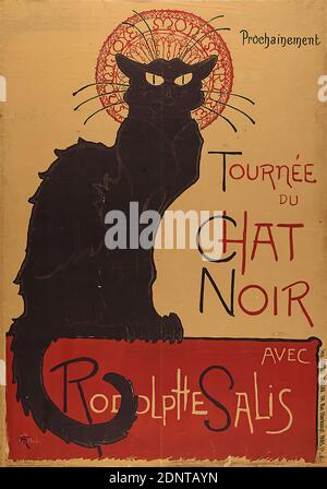 Théophile-Alexandre Steinlen, Imprimerie Charles Verneau, Tournée du Chat Noir, Papier, Lithographie, Gesamt: Höhe: 140 cm; Breite: 97,7 cm, signiert: Links unten im Druck: TH. Steinlen, Theaterplakate, Kunst/Kultur (Plakate), Katze, Tiere, Kabarett Stockfoto