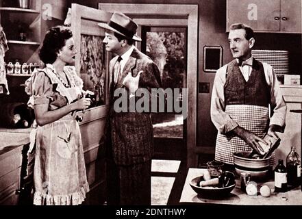 Filmstill aus 'Sitting Pretty' mit Clifton Webb, Robert Young, Maureen O'Hara und Richard Haydn. Stockfoto