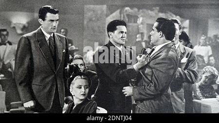 Filmstill aus 'Gentleman's Agreement' mit Gregory Peck, Celeste Holm, John Garfield und Dorothy McGuire. Stockfoto