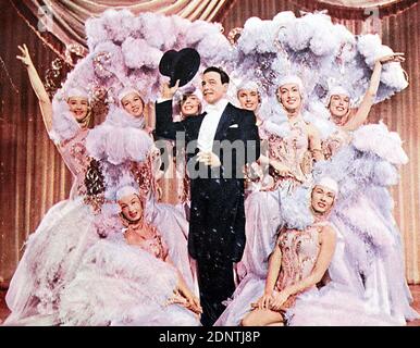 Filmstill aus 'Singin' in the Rain' mit Gene Kelly, Debbie Reynolds, Donald O'Connor und Jean Hagen. Stockfoto