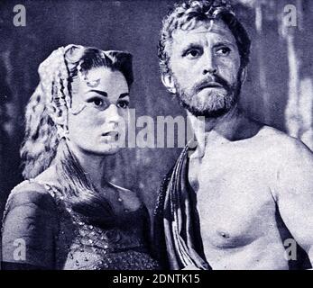 Filmstill aus 'Ulysses' mit Kirk Douglas, Silvana Mangano, Anthony Quinn und Rossana Podesta. Stockfoto