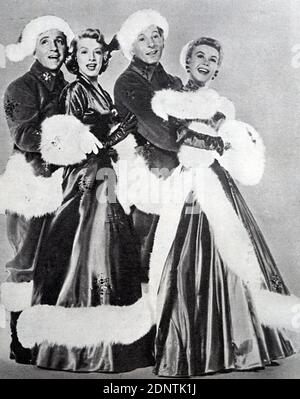 Filmstill aus 'White Christmas' mit Vera-Ellen, Rosemary Clooney, Danny Kaye und Bing Crosby. Stockfoto