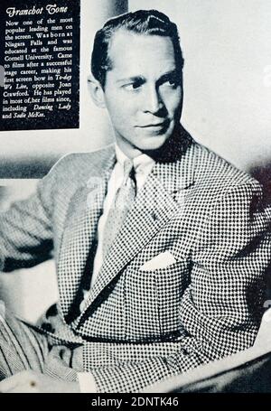 Foto von Franchot Tone (1905-1968) ein amerikanischer Schauspieler, Produzent und Regisseur von Bühne, Film und Fernsehen. Stockfoto